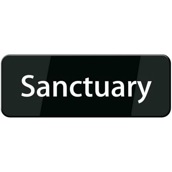 Sanctuary Sign, 10"X3" Acrylic Warning Sign, Door Wall Labels Sign For Offices Businesses House Home