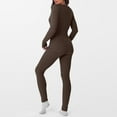 thumbnail image 4 of Women's Thermal Underwear Set Long Sleeve Loose Fit Layering Tops Comfort Leggings for Fall and Winter Brown L, 4 of 5