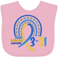 thumbnail image 3 of Inktastic 3-21 World Down Syndrome Day Blue and Yellow Rainbow Ribbon Boys or Girls Baby Bib, 3 of 4