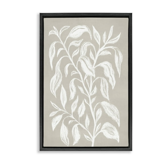 Stupell Industries Chalk Sketch Botanicals Plants & Flowers Painting Black Floater Framed Canvas Art Print Wall Art, 17 x 25