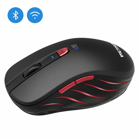 VicTsing Bluetooth 4.0 Mouse 2.4G Wireless Portable Mobile Mouse with 12-Month Battery Life, 5 Adjustable DPI Values for PC, Laptop, Mac, and Android OS Tablet, Smart (Best Portable Bluetooth Mouse)
