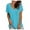 Sky Blue, variant on gakvbuo Summer Plus Size Summer Tops for Women Tops Dressy Casual Trendy V Neck T Shirts Rolled Short Sleeve Tie Dye Gradient Printed Side Split Blouse Tee