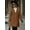 Brown, variant on Texture Zip Up Long Sleeve Hooded Coat (M, Off-White)