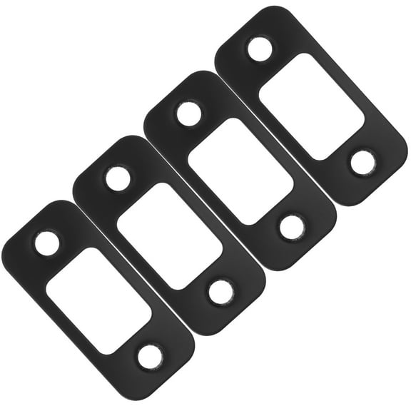 TABLZONE Black Metal Door Strike Plates 4 Pieces Heavy Duty Replacement Hardware