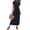 Navy, variant on MEROKEETY 2026 Summer Women's Casual Short Sleeve Tie Waist Midi T Shirt Dress for Work Beach Vacation, Navy, XL