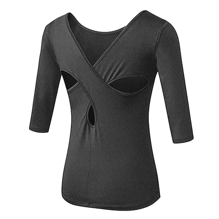 CRZ YOGA Long Sleeve Workout Shirts for Women Loose Fit Pima Cotton Yoga  Tops