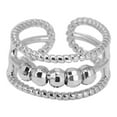 thumbnail image 1 of Anillo de dedo con cuentas giratorias que alivia la ansiedad, apertura ajustable, chapado en plata, joyería., 1 of 14