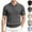#01 Dark Gray, variant on Men's Knit Polo Shirts Short Sleeve Textured Stretchy Tops Old Money Style Casual Vintage Golf Shirts ,XXL,Black
