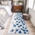 thumbnail image 4 of Navy Blue Floral 2'x6' Runner Rugs for Hallway Kitchen Bedside Non Slip Washable, Spring Flowers Butterflies Wooden Entryway Rug Runners with Rubber Backing, Long Carpet Runner for Laundry Room, 4 of 8