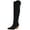 Black, variant on Women Rhinestone Over the Knee Cowboy Boots Sparkly Bling Cowgirl Boots Western Thigh High Boots Pull-On Side Zippers Chunky Heel Pointed Toe