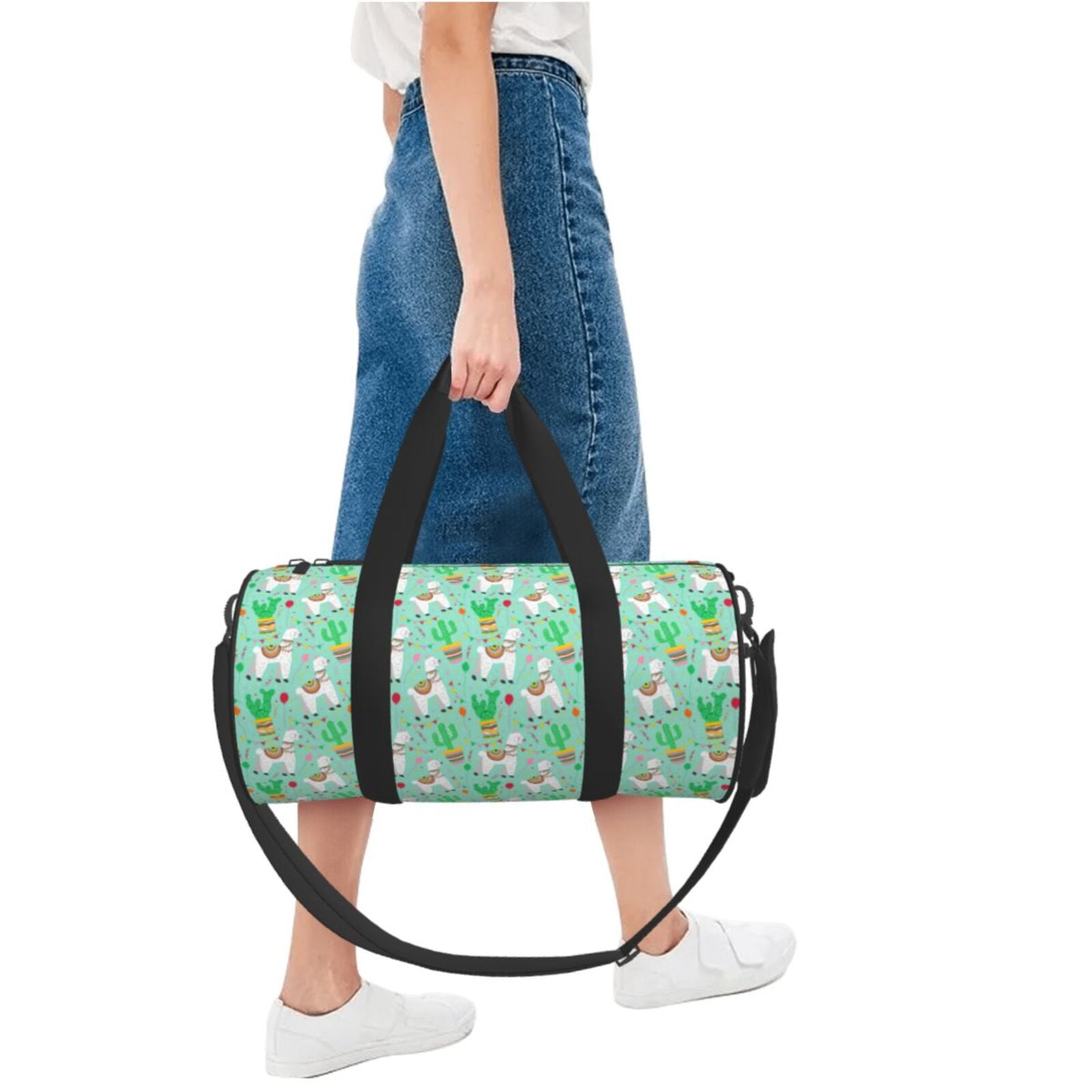 Vsdgher Cute Alpaca 1 45L Foldable Duffel Bag, Sports Gym Bag,Overnight Bag, Portable Weekender Bag for Airplanes