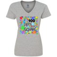 thumbnail image 3 of Inktastic 100 Days of School Colorful Stars Women's V-Neck T-Shirt, 3 of 5