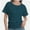 Deep Green, variant on Women's Short Sleeve Boat Neck Top - Dolman Style with Side Shirring & Drape Detail
