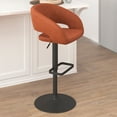 thumbnail image 3 of Flash Furniture Erik 23" - 31.5"H Square Adjustable Swivel Mid Back Barstool, Cognac/Black, 3 of 11