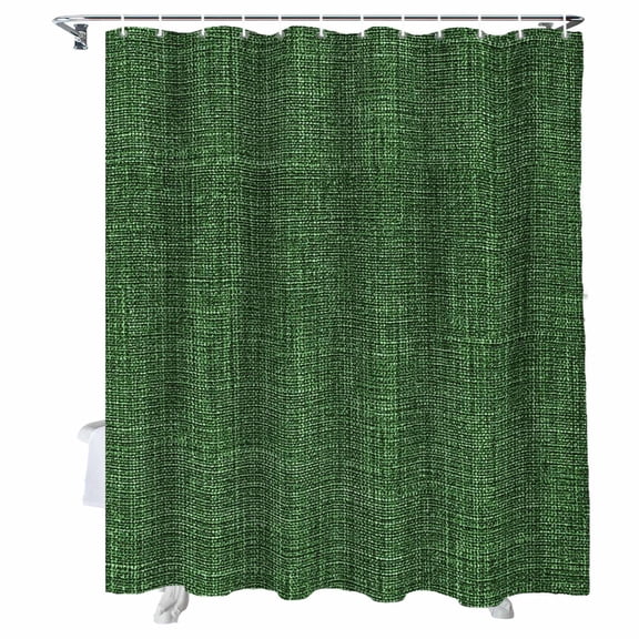 Shower Curtain Green Linen Texture Shower Curtains for Bathroom Bathtub, Waterproof Fabric Shower Curtain Set with Hooks, Extra Long 72" x 78" Vintage Solid Color