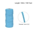 thumbnail image 2 of Uxcell Cotton Rope Twine String Twisted Braided Cord, Light Blue 100m/109 Yard for Wall Hanging, Macrame Knotting, 2 of 5