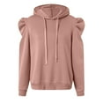 thumbnail image 5 of larppty Women's Trendy Puff Long Sleeve Drawstring Hoodies Trendy Fall Winter Casual Pullover Sweatshirts for Women 2025 (Pink, M), 5 of 5