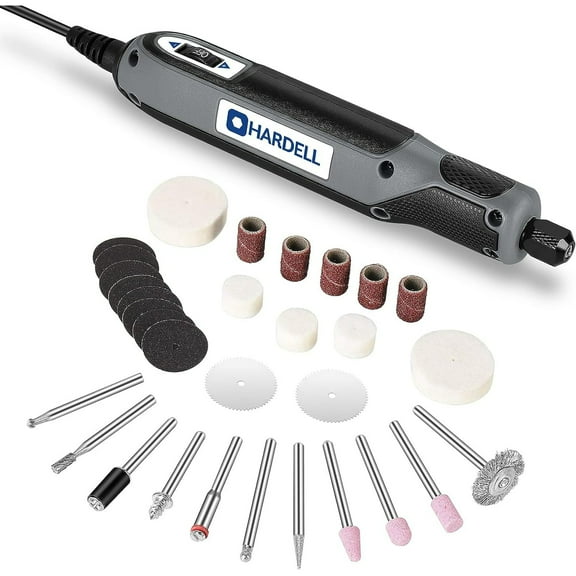 HARDELL 18V Mini Rotary Tool,4-Speed, with 31 Accessories,Corded Rotary Tool for Engraving, Drilling