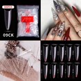 thumbnail image 1 of FlorVida 500 Kit de puntas en bolsa de uñas falsas completas medio francés acrílico ABS para manicura dedos de los pies Set C Smile Sharp 10 tamaños Tan Jianjun  unisex, 1 of 2