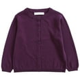 thumbnail image 4 of SUXIAN Kids Sweater Cardigan Candy Color Solid Small for Boys and Girls Autumn Children's Sweaters Dark Purple 6-7Years, 4 of 4
