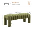 thumbnail image 4 of Zesthouse 43.3″ End of Bed Bench, Boucle Tufted Upholstered Ottoman Bench with Padded Seat and Solid Wood Leg, Modern Entryway Bench for Bedroom, Living Room, Green, 4 of 12