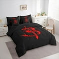 thumbnail image 4 of Feelyou Watercolor Dragon Twin Bedding Sets 7-Piece, Red Splash Graffiti Animal Bedding Comforter Set, Teens Kids Boys Girls Reversible Sheet Sets, Ultra Soft Bedroom Decor, 4 of 9