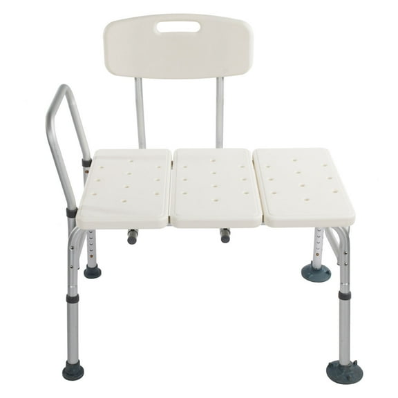 Ktaxon Bath Chair Plastic Tub Transfer Bench with Adjustable Backrest White