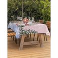 thumbnail image 2 of Outdoor Tablecloth with Umbrella Hole and Zipper, Pink Christmas Snowman Rectangle Table Cloth 60x102 Inch Waterproof Tablecloth, Winter Xmas Tree Snowflakes Picnic Table Cover for Patio Camping, 2 of 7