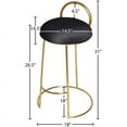 thumbnail image 5 of Meridian Furniture Ring Soft Black Velvet Counter Stool in Brushed Gold Finish, 5 of 5