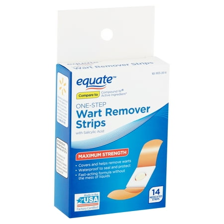 Equate Maximum Strength One-Step Wart Remover Strips, 14