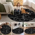thumbnail image 6 of Round Area Rug 4ft, Abstract Character Face Modern Line Arts Non-Shedding Washable Area Rug, Black White Non Slip Low-Profile Circle Rugs for Living Room, Bedroom Dining Room, 6 of 9