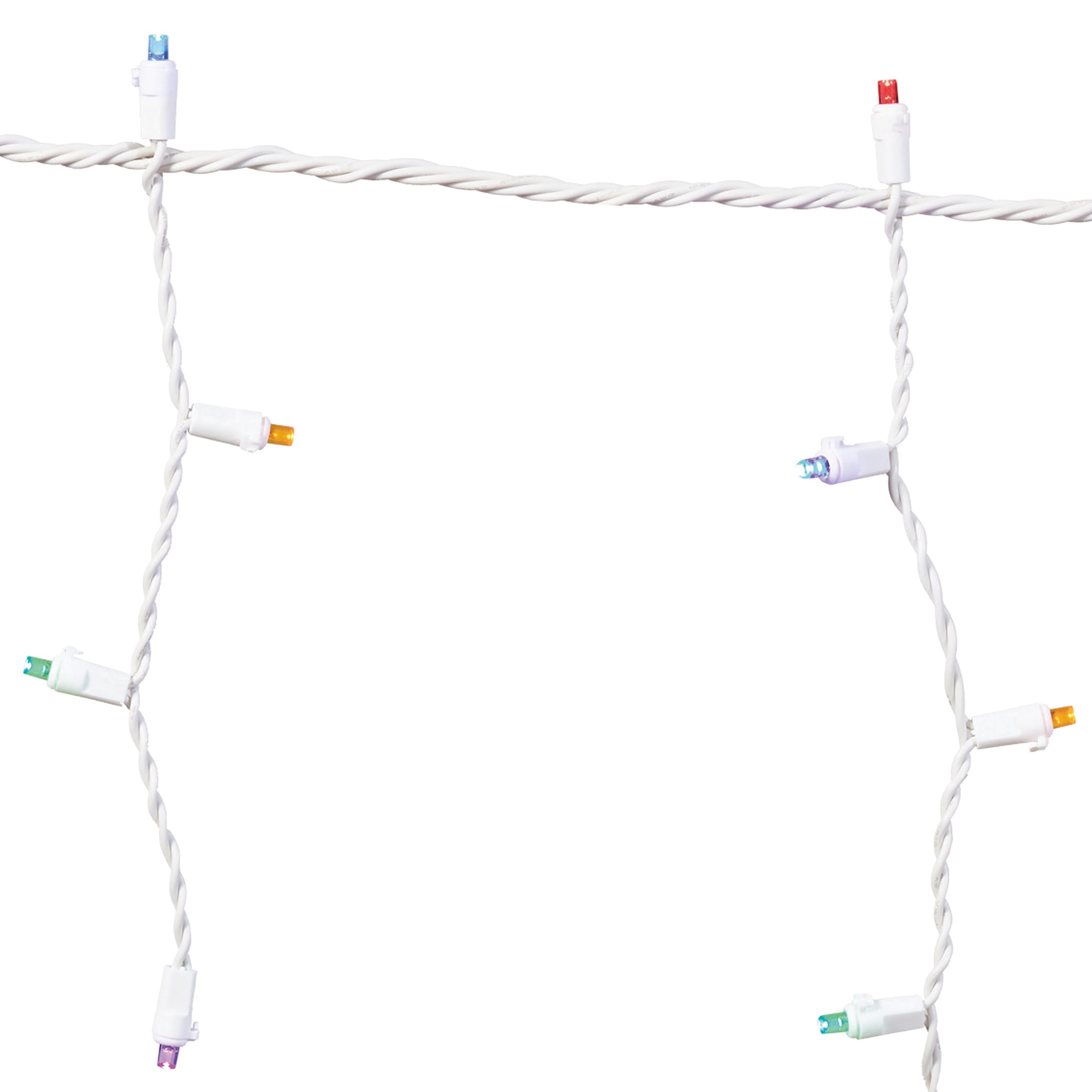 Indoor/Outdoor 200-Count LED 8-Function Sync Christmas Icicle Lights, Multicolor, White Wire, 24', by Holiday Time
