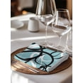 thumbnail image 6 of Aqua Geometric Cloth Napkins Set of 8 Reusable Dinner Napkins, Modern Black White Striped Abstract Lines Cocktail Napkin Washable Table Napkins for Wedding/Holiday Party/Baby Shower 20"x20", 6 of 7