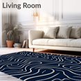 thumbnail image 2 of ODIKA 4'x6' Machine Washable Non-Slip Area Rug, Luxurious Wavy Cascade With Elegant Textural High Traffic Rug, Blue, 601354, 2 of 7