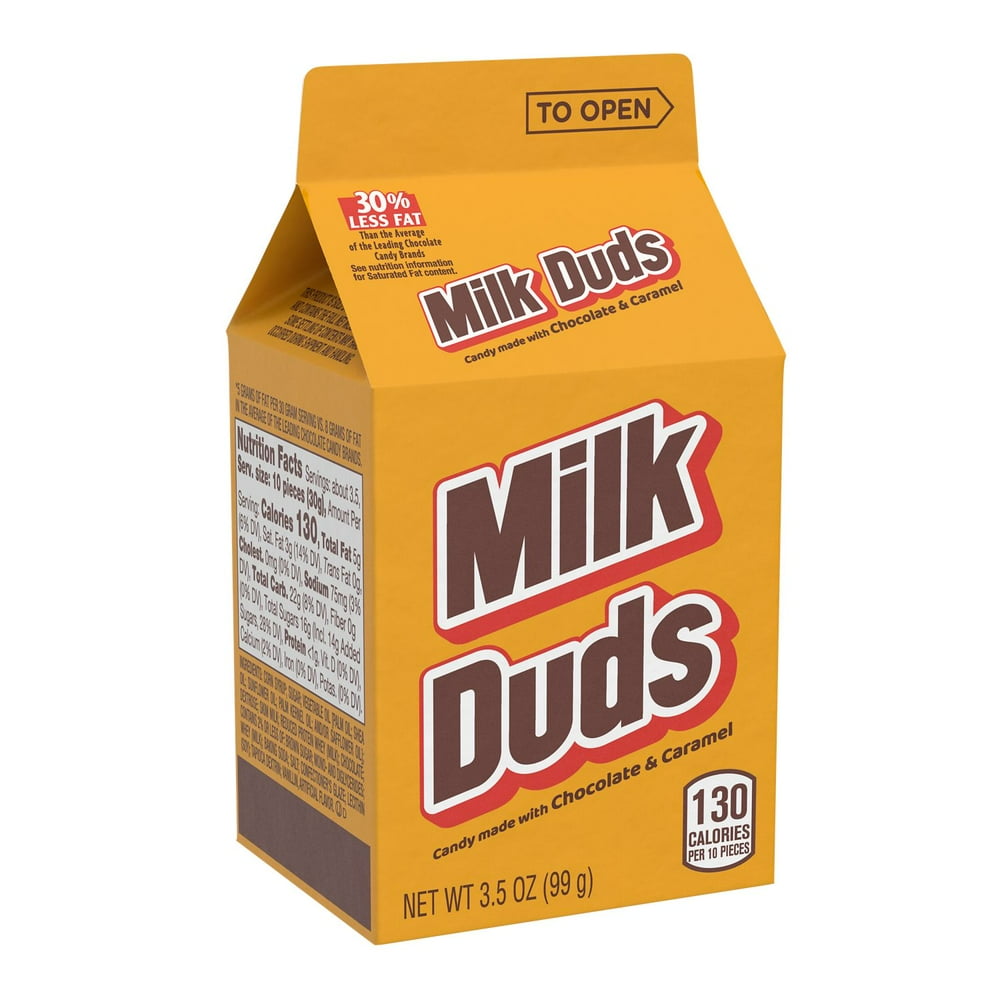 MILK DUDS, Chocolate Caramel Candy, Movie Snack, 3.5 oz, Box Walmart