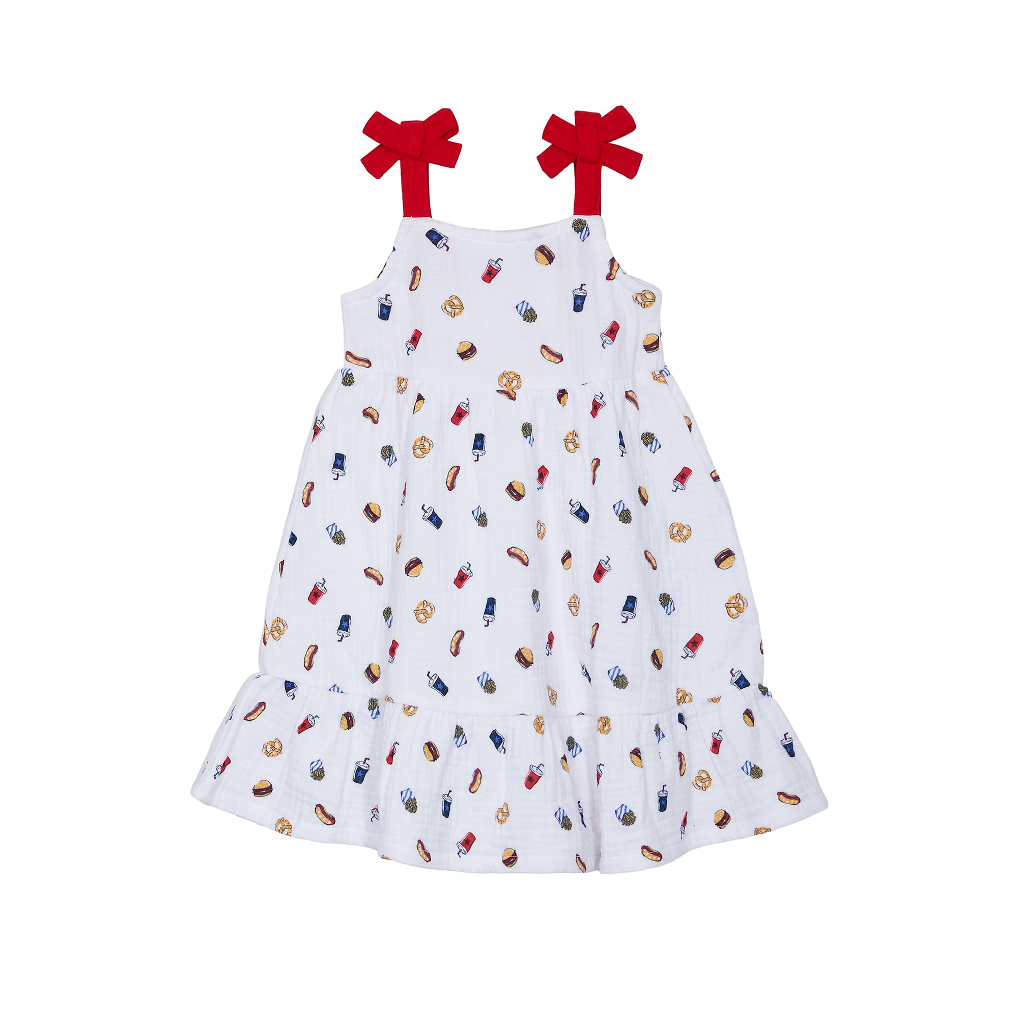 Way to Celebrate Baby and Toddler Girls Patriotic Americana Americana Dress, Sizes 12M-5T