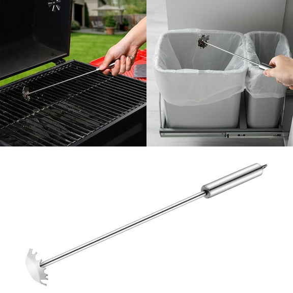 BBQ Grill Cleaning Scraper,Stainless Steel Long Handle BBQ Grill Scraper Grill Cleaner Scraper BBQ Cleaning Accessories for Home Camping Picnic Barbecue