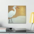 thumbnail image 3 of Winter Egret in Snow - Canvas, 3 of 10