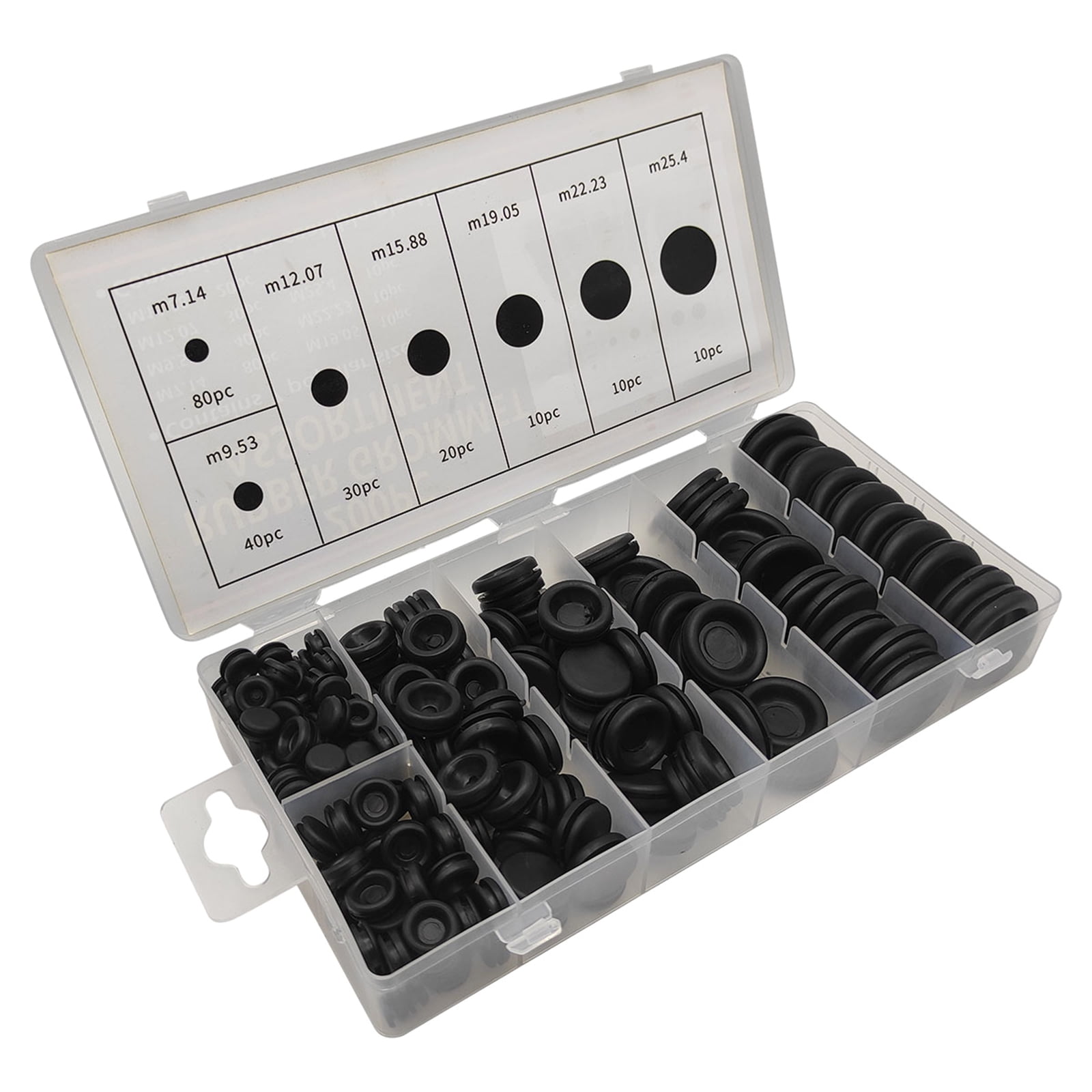 200 Pcs Round Closed Rubber Grommet Electrical Wire Gasket Firewall Hole Plug for Wiring, Automotive Easy to Use