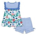 thumbnail image 3 of Millie Loves Lily Girls Blue Mandy Floral Top and Short Set, Big Girls, Size 8, 2-PCS, 3 of 6
