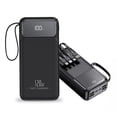 thumbnail image 1 of Power Bank Pila Batería Recargable Kimhi Carga Super Rapida 60,000mah Pd20w Portatil Color Negro Con 4 Cables Y 4 Puertos Usb Cargador Para Celular Tablet Banco De Energia Pantalla Led, 1 of 5