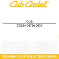 thumbnail image 6 of CUB CADET 684-06760-0637 Black Left 10T Spiral 2X 24" 26" 28" 30" Snow Throwers, 6 of 9