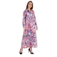 thumbnail image 2 of Bimba Long Sleeve Printed Maxi Shirt Dress For Womens Casual Loose Fit Button Down Dresses, 2 of 6