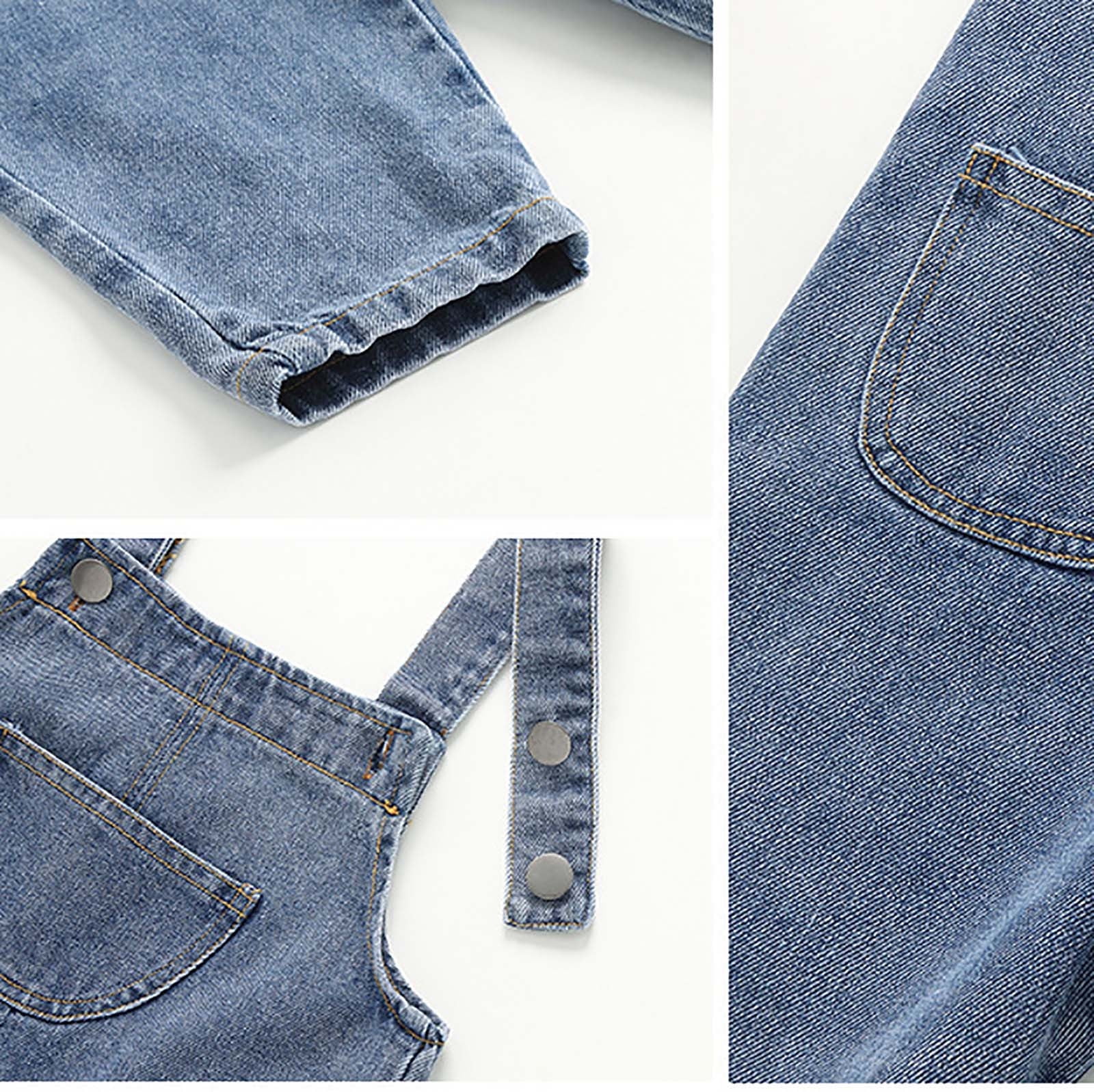 SHTXOZHI Toddler Baby Denim Overalls Boy Girl Suspender Pants Jean Romper Newborn Fall Clothes