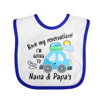 Inktastic Book My Reservation I'm Going to Nana and Papa's Boys or Girls Baby Bib