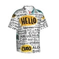 thumbnail image 2 of Disketp Hawaiian Shirts For Men,Hello Print Mens Casual Short Sleeve Button Down Shirts Beach Shirt, 2 of 8