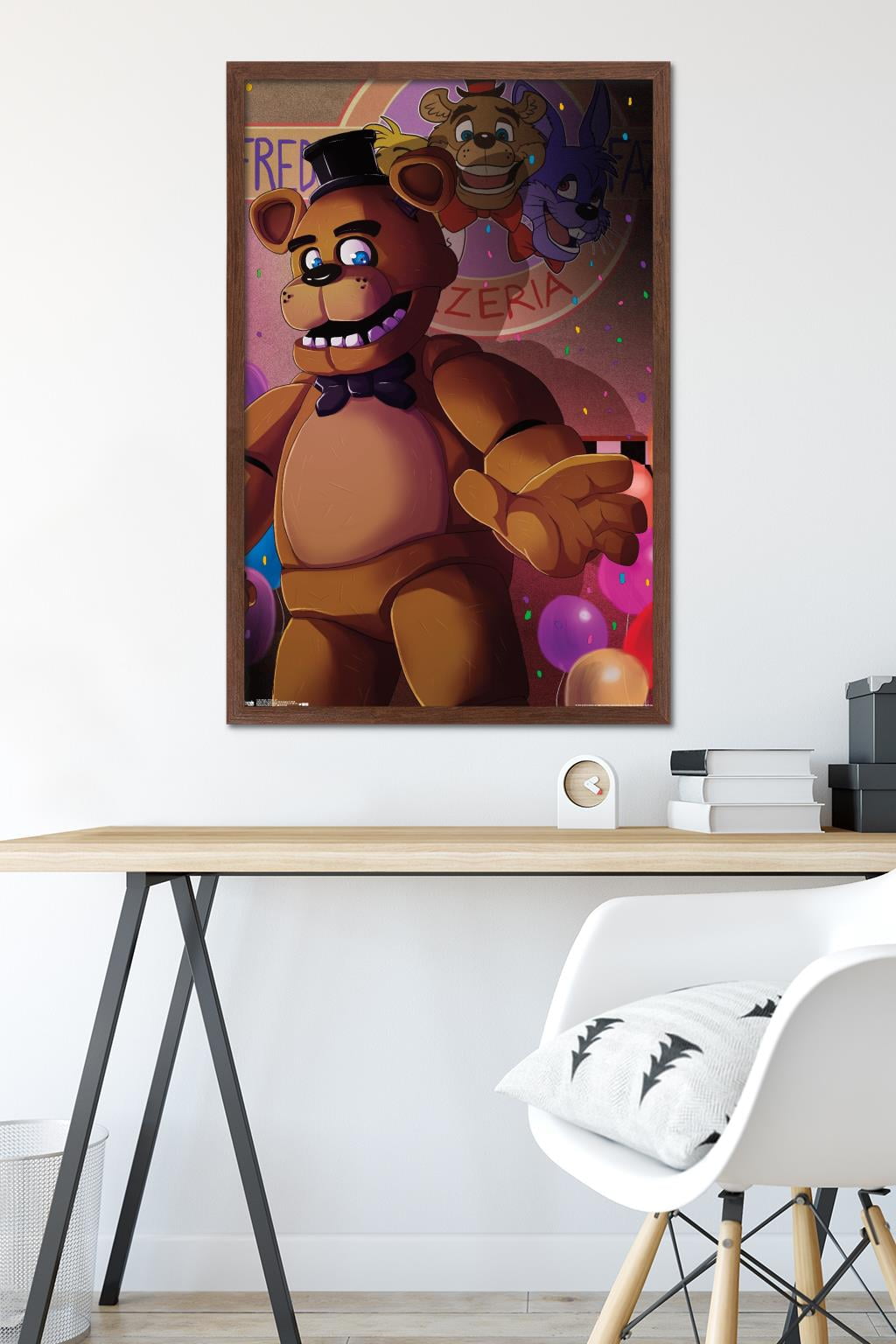 Five Nights at Freddy's - Pizzeria Art Wall Poster, 22.375" x 34", Framed