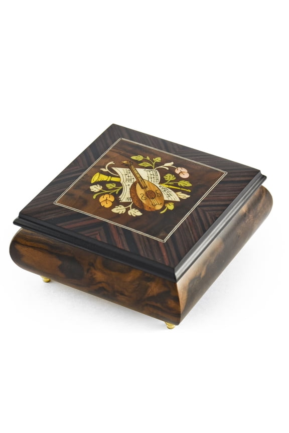 Hand-made 30 Note Italian Jewelry Box with Mandolin Wood Inlay - Wonderful Tonight