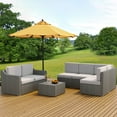 thumbnail image 2 of HAPPATIO 7-Piece Wicker Patio Conversation Set with Beige Cushions, 2 of 8