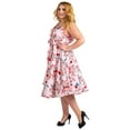thumbnail image 2 of Miss Lavish London Women's Plus Size Dresses Retro Floral Rockabilly 40s and 50s Vintage Fashion [BIRD-PINK-20], 2 of 5